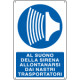 Cartello obbligo allontanarsi da nastri trasportatori