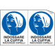 Foglio n. 2 etichette adesive obbligo usare cuffia