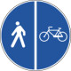 Cartello NF92a PISTA CICLABILE CONTIGUA MARCIAPIEDE