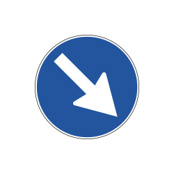 Cartello NF 82b PASSAGGIO obbligo DESTRA