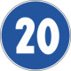 Cartello NF 85 LIMITE MINIMO VELOCITA' KM 20