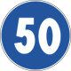 Cartello NF 85 LIMITE MINIMO VELOCITA' KM 50