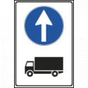 Cartello NF 8/c DIREZIONE OBBLIGO AUTOCARRI DIRITTO