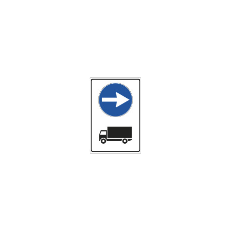 Cartello NF 8/c DIREZIONE OBBLIGO AUTOCARRI DESTRA