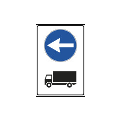 Cartello NF 8/c DIREZIONE OBBLIGO AUTOCARRI SINISTRA