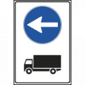 Cartello NF 8/c DIREZIONE OBBLIGO AUTOCARRI SINISTRA