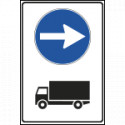 Cartello NF 8/c DIREZIONE OBBLIGO AUTOCARRI DESTRA