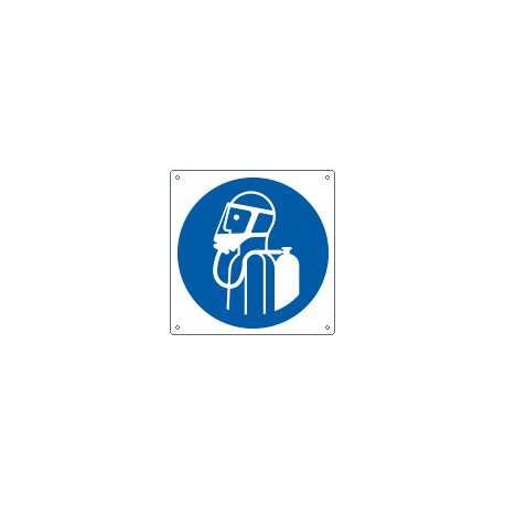 Cartello obbligo utilizzo apparecchio di respirazione EN ISO 7010