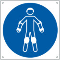 Etichetta autoadesiva obbligo utilizzo protezione pattini EN ISO 7010