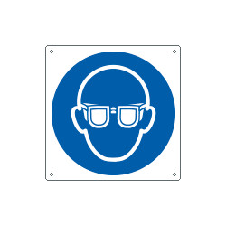 Cartello obbligo indossare protezione occhi solo simbolo EN ISO 7010