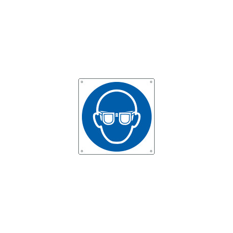 Cartello obbligo indossare protezione occhi solo simbolo EN ISO 7010