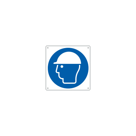 Cartello obbligo uso casco di protezione solo simbolo EN ISO 7010