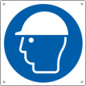 Cartello obbligo uso casco di protezione EN ISO 7010