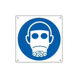 Cartello obbligo indossare il respiratore solo simbolo EN ISO 7010