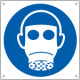 Cartello obbligo indossare il respiratore solo simbolo EN ISO 7010