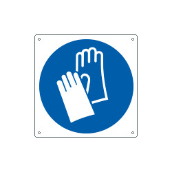 Cartello obbligo uso guanti EN ISO 7010