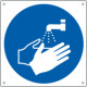 Etichetta adesiva lavare le mani EN ISO 7010