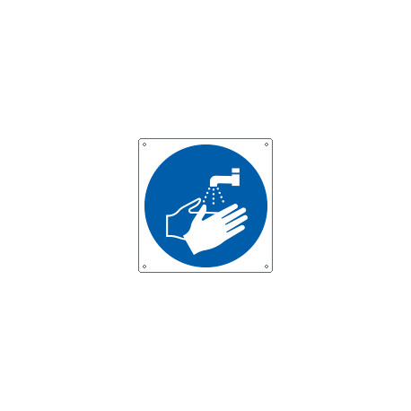 Etichetta adesiva lavare le mani EN ISO 7010