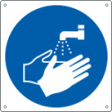 Etichetta adesiva lavare le mani EN ISO 7010