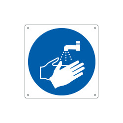 Cartello obbligo lavarsi le mani solo simbolo EN ISO 7010