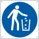 Cartello obbligo versare i rifiuti nell'apposito conten. EN ISO 7010
