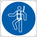 Cartello obbligo usare l'imbracatura solo simbolo EN ISO 7010