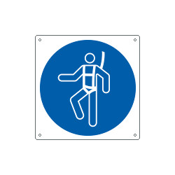 Cartello obbligo usare l'imbracatura solo simbolo EN ISO 7010