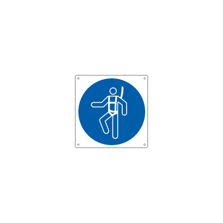 Cartello obbligo usare l'imbracatura solo simbolo EN ISO 7010