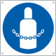 Cartello obbligo agganciare le bombole EN ISO 7010