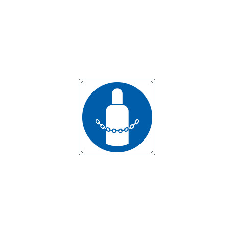 Cartello obbligo agganciare le bombole EN ISO 7010