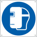 Cartello obbligo uso maschera per la saldatura simbolo UNI ISO 7010