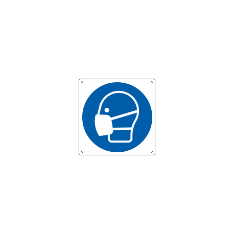 Cartello obbligo indossare la maschera solo simbolo EN ISO 7010