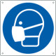 Cartello obbligo indossare la maschera solo simbolo EN ISO 7010