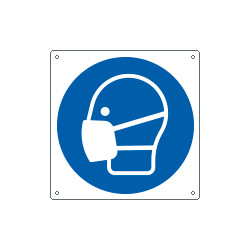 Cartello obbligo indossare la maschera solo simbolo EN ISO 7010