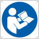 Cartello obbligo leggere le istruzioni solo simbolo EN ISO 7010