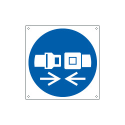 Etichetta obbligo indossare cintura sicurezza EN ISO 7010