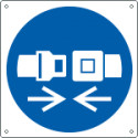 Cartello obbligo indossare cintura sicurez. solo simbolo EN ISO 7010