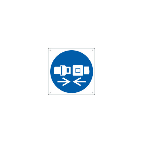 Cartello obbligo indossare cintura sicurez. solo simbolo EN ISO 7010