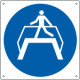 Cartello obbligo usare il ponte pedonale solo simbolo EN ISO 7010