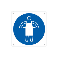 Cartello obbligo usare grembiule protettivo solo simbolo EN ISO 7010