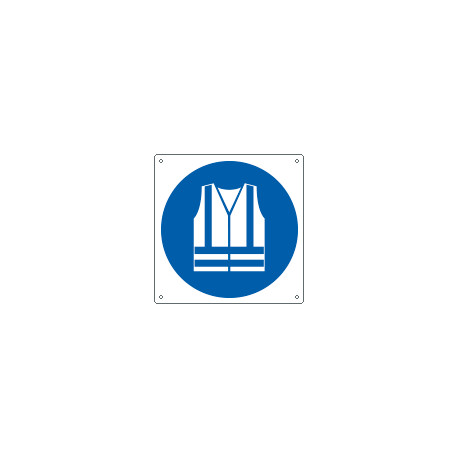 Cartello obbligo indossare indumenti alta visib. simbolo EN ISO 7010
