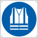 Cartello obbligo indossare indumenti alta visib. simbolo EN ISO 7010