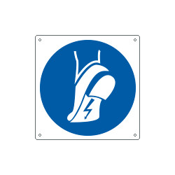 Cartello obbligo indossare le calzature antistatiche EN ISO 7010