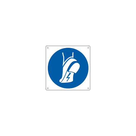 Cartello obbligo indossare le calzature antistatiche EN ISO 7010