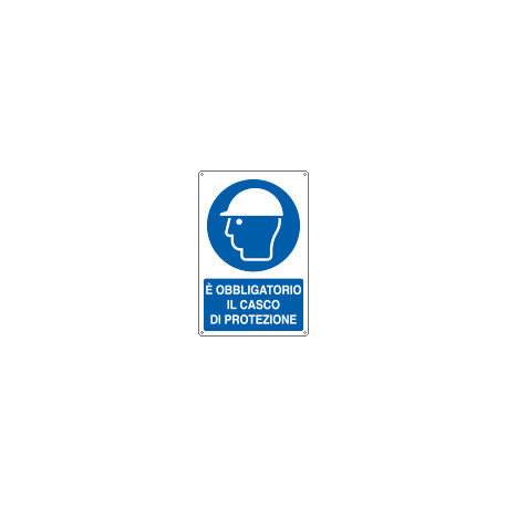 Cartello obbligo casco di protezione EN ISO 7010