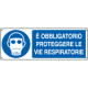 Etichetta adesiva obbligo proteggere vie respiratorie EN ISO 7010