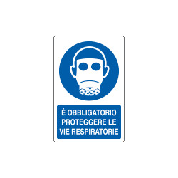 Cartello obbligo e'obbligatorio proteggere le vie resp. . . EN ISO 7010
