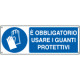 Cartello obbligo e'obbligatorio usare i guanti protettivi EN ISO 7010
