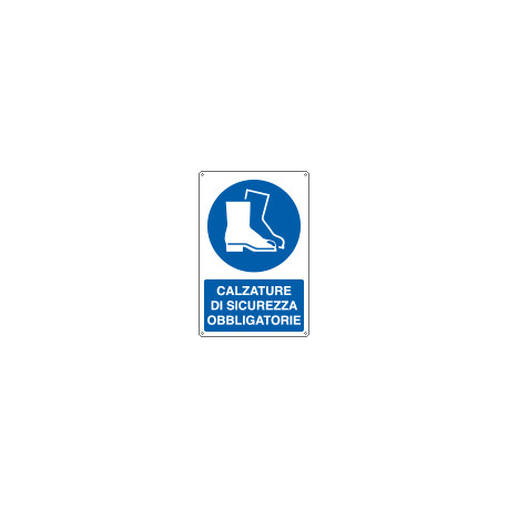 Cartello obbligo calzature di sicurezza EN ISO 7010