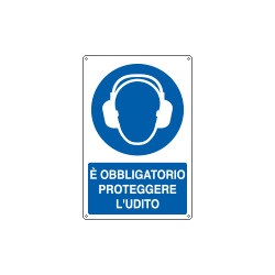 Cartello obbligo proteggere l'udito EN ISO 7010